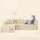 COMHOMA Eckcouch Cordstoff 2-Sitzer Beige