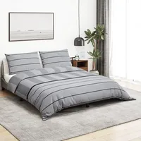 VidaXL Bettwäsche-Set Grau 135x200 cm Baumwolle
