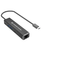 Conceptronic ABBY14B 2,5G Ethernet USB 3.2 Gen 1 Adapter mit USB-Hub, 2,5GbE, USB-A x 2, USB-C x 2
