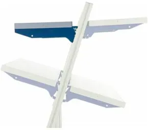 Rocholz Ablageboden komplett mit hohen Trägerarmen Typ B SYSTEM FLEX BxT 1000x300 mm RAL9006/5010