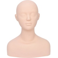 Dinntty Multifunktions-Massage-Make-up-Praxis-Mannequin-Kopf-Modell für Perückenhut-Display, Soft-Touch-Silikon-Übungskopf für