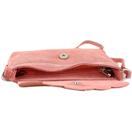 Allgäu Rebell Blümchen Umhängetasche Leder Fuchsia