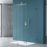 Mai&Mai Mai & Mai U-Form Komplettdusche mit Schiebetür 120 x 70 cm transparent Klarglas inkl. Duschwanne R17-2UK