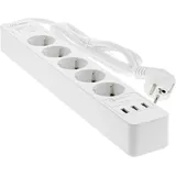 InLine Steckdosenleiste 5-fach 1,5 m Weiß