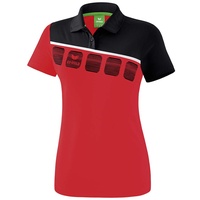Erima Damen 5-C Poloshirt, rot/schwarz/weiß, 34