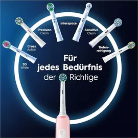 Oral-B Pro 3 3000 CrossAction rosa + 2 Aufsteckbürsten