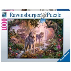 Ravensburger Puzzle 15185 Wolfsfamilie im Sommer 1000 Teile Puzzle, Puzzleteile bunt