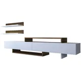 moebel17 Wohnwand Nirvana Weiß Walnuss