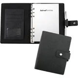 Bind 15800 - Notizbuch Mappe DIN A5 mit Ringmechanik, Ringbuch aus Lederimitat, Notizbuchmappe ca. 23 x 17 x 3 cm, Organizer mit 80 Blatt, Kunstledermappe mit linierten Notizblock Natur
