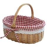 Dasertoe Weidenkorb, Geschenkkörbe, leer, oval, gewebt, Picknickkorb mit , Hochzeitskorb