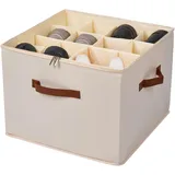 Schuh-Organizer für Schrank, große Schuhbox, passend für 16 Paar, faltbar, platzsparend, Stoff-Schuhaufbewahrungsbehälter mit transparenter Abdeckung (Beige)