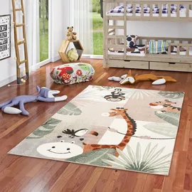 Pergamon Kinder Teppich Softstar Kids Tierwelt Bunt 80x150cm