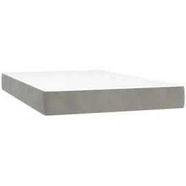 vidaXL Boxspringbett mit Matratze & LED Hellgrau 120x200 cm Samt