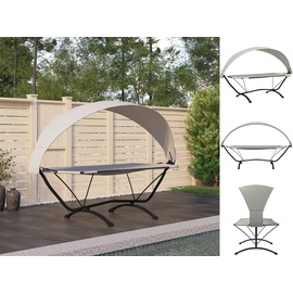 vidaXL Outdoor-Loungebett mit Dach Creme Stahl und Oxford-Stoff