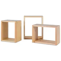 Homestyle4u Wandregal 3er Set 1904 Hängeregal 190 x 20 x 20 cm Braun