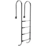 Edelstahl Poolleiter 4 Stufen Schwimmbad Leiter Einbauleiter Hochbeckenleiter V2
