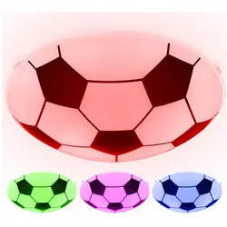 RGB LED Deckenlampe, Fußball-Design, Glas, schwarz weiß