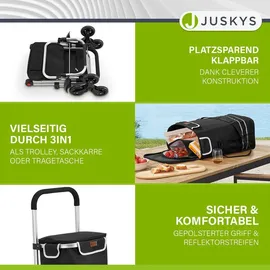 Juskys 3in1 Einkaufstrolley Treppensteiger Schwarz