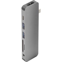 HYPER HyperDrive SOLO USB-C Hub USB-Kombi-Hub mit Aluminiumgehäuse, mit eingebautem SD-Kartenleser,