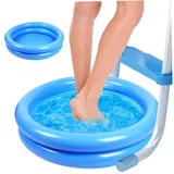 Comebachome Pool Fußbad 23.6x23.6x4.7 in runden tragbaren Fußbad aufblasbare Fußbad für oberirdische Poolpool -Bad -Bad -Bad -Zubehör, Fußbad für Pooleintritt, aufblasbarer Fuß