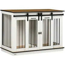 PawHut Hundekäfig 120 x 60 x 88,5 cm Stahl Weiß