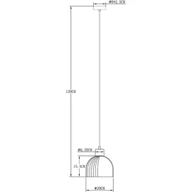 GLOBO Pendelleuchte 1-flg. 120 cm Holz/Metall/Glas