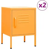 vidaXL Nachtschrank 2-teilig 35 x 35 x 51 cm Senfgelb