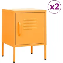 vidaXL Nachtschrank 2-teilig 35 x 35 x 51 cm Senfgelb
