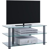 VCM Netasa TV-Rack silber/Klarglas