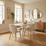 Oviala Rechteckiger Esstisch aus weißem MDF