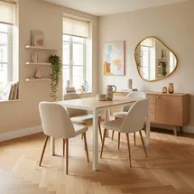 Oviala Rechteckiger Esstisch aus weißem MDF