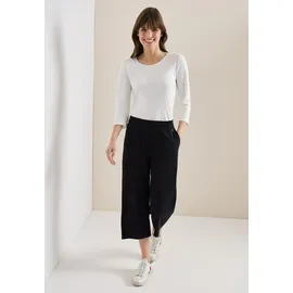 Cecil High Waist Wide Leg Hose Schwarz XXL