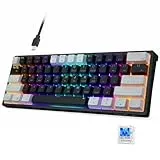 AULA Gaming Keyboard 60 Prozent - Anpassbare RGB-Beleuchtung für Gaming Tastatur Klein für PC, Hot-Swap-fähig Beleuchtete Tastatur Mechanisch, Typ-C Gaming Tastatur 60 Prozent,Blaue Schaltern