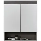 trendteam Spiegelschrank Runner (Badschrank in grau Rauchsilber, 58 x 75 cm) 4 große Fächer grau