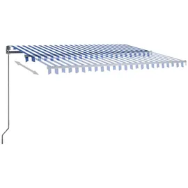 vidaXL LED Automatische Markise 450 x 300 cm blau/weiß inkl. Windsensor 3069771