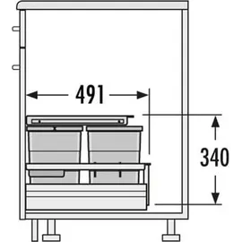 HAILO Abfallsammler 3620511 Einsatz Separato K 500 18/8/8/D + Hellgrau