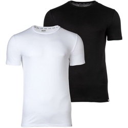 DIESEL Herren T-Shirt 2er Pack - UMTEE-RANDAL-TUBE, Rundhals, kurzarm, einfarbig Schwarz/Weiß 2XL