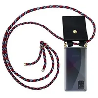 Cadorabo Hülle für Samsung Galaxy A51 4G / M40s Schutzhülle in Blau Handy Kette Silikon Kordel abnehmbares Etui