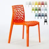 Grand Soleil Gruvyer Stapelbar Polypropylen Küche Bar Stühle - Orange