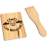 LITTLE BALANCE Raclette-Set für 4 Personen, 8-teiliges Set, Raclette-Zubehör, 4 Spatel + 4 Holzbretter, Rustikal, Holz
