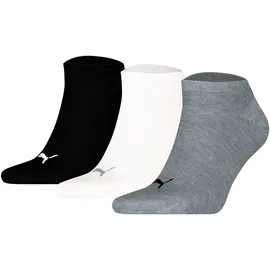 Puma Sneakersocken 3er Pack Schwarz/Weiß/Grau 39-42