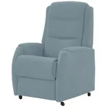 Hukla Fernsehsessel Max Mikrofaser 72 x 109 x 82 cm Blau elektrisch mit Rollen