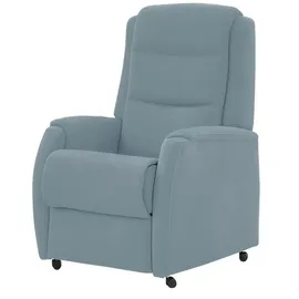 Hukla Fernsehsessel Max Mikrofaser 72 x 109 x 82 cm Blau elektrisch mit Rollen