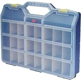 Tayg Sortimentskasten, - 460 x 350 x 81 mm, - 21 Trennwände, transparenter Deckel, stapelbar,