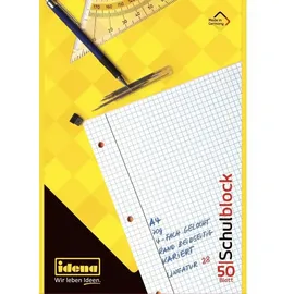 IDENA Schulblock A4 50 Blatt kariert