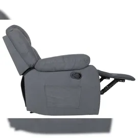 Mendler HWC-J57, XXL Relaxsessel TV-Liegesessel Nosagfederung Wildleder-Optik Stoff/Textil bis 200kg ~ graublau