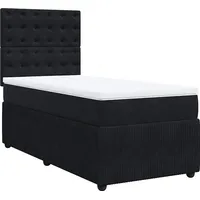 VidaXL Boxspringbett mit Matratze Schwarz 100x200 cm Samt -