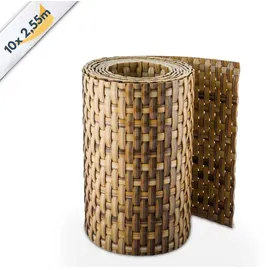 zaunzu® Sichtschutzstreifen 10 x 255 cm Stroh Rattan