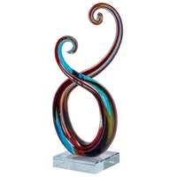 levandeo Skulptur H28cm Glas Glasdeko Blau Rot Deko Design Figur Unikat Tischdeko Geschenk Dekofigur