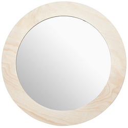 Spiegel mit Holzrahmen, 26 cm Ø